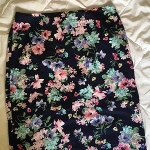 Floral Pencil Skirt Talbots Size 8